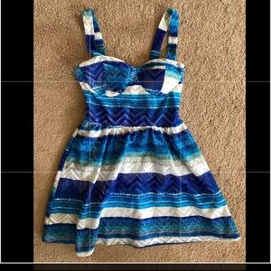 Blue and white summer dress